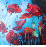 Poppy Symphony-3, Oil on Canvas